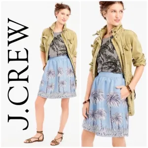 🌴 J. Crew, Palm Springs Paradise Linen Skirt