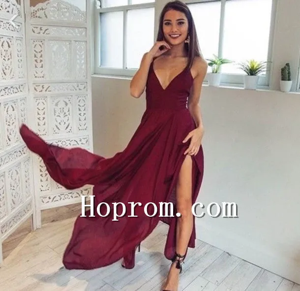 2020 Straps V-Neck A-Line Prom Dress Evening Dresses
