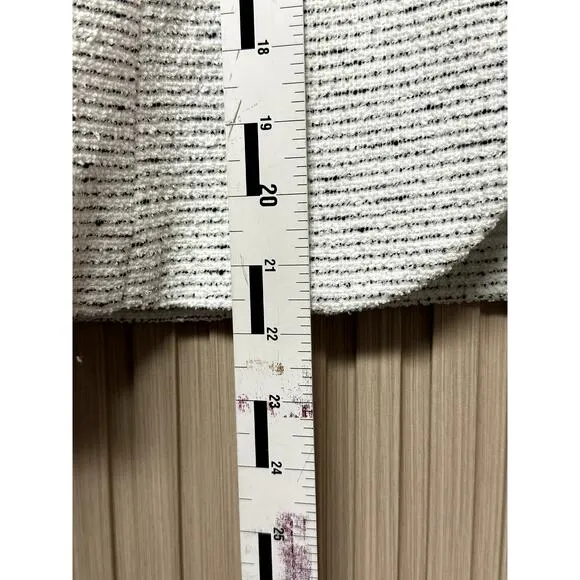 Amanda   Chelsea Scrunched Sleeve Ponte Blazer In White Black Size L