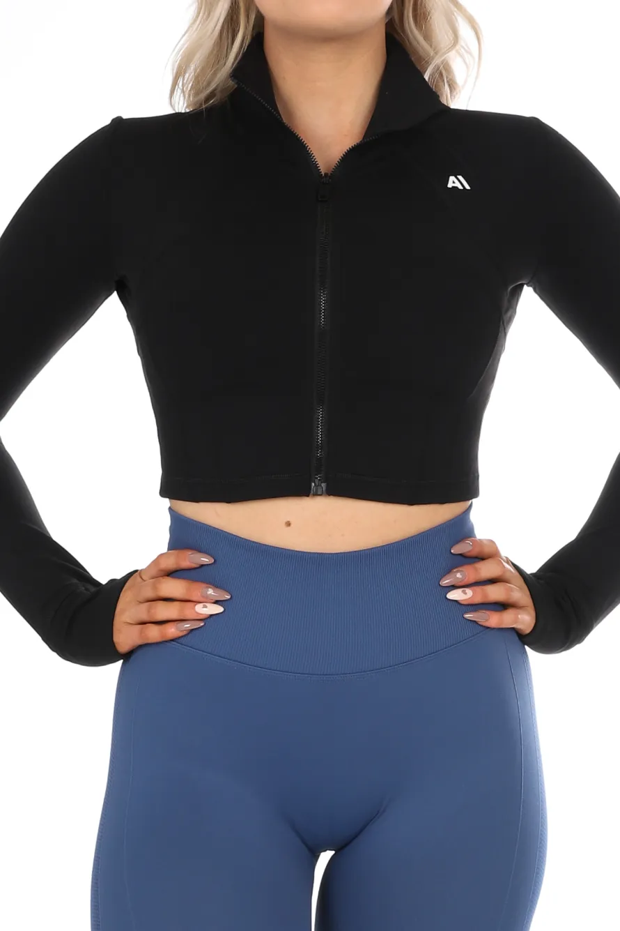 Amanda Crop Jacket Black