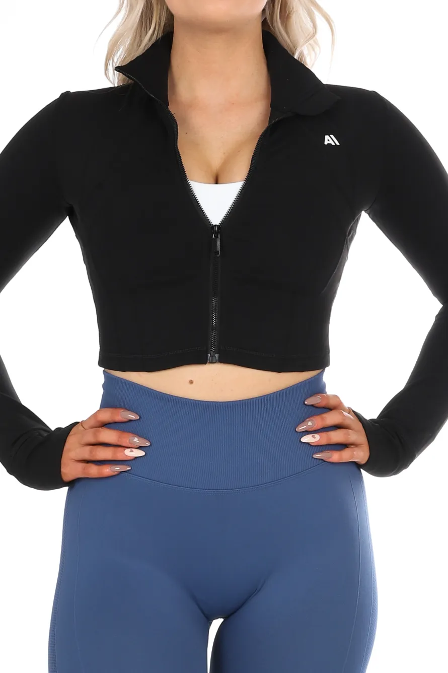 Amanda Crop Jacket Black