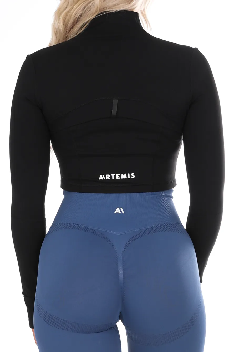 Amanda Crop Jacket Black