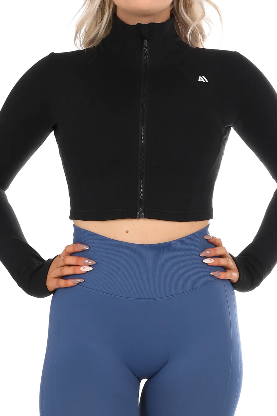 Amanda Crop Jacket Black