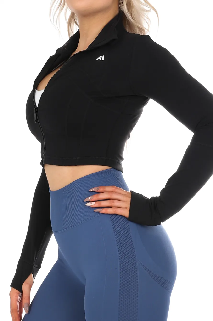 Amanda Crop Jacket Black
