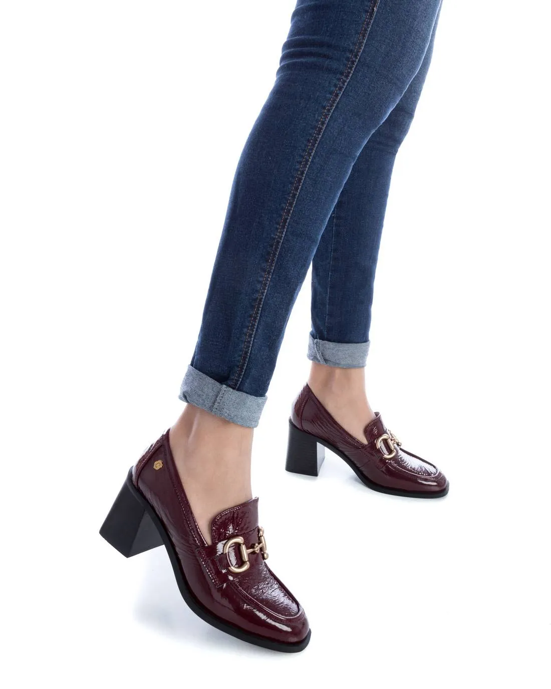 Carmela CollectionWomen's Patent Leather Heeled Loafers By XTI 161157