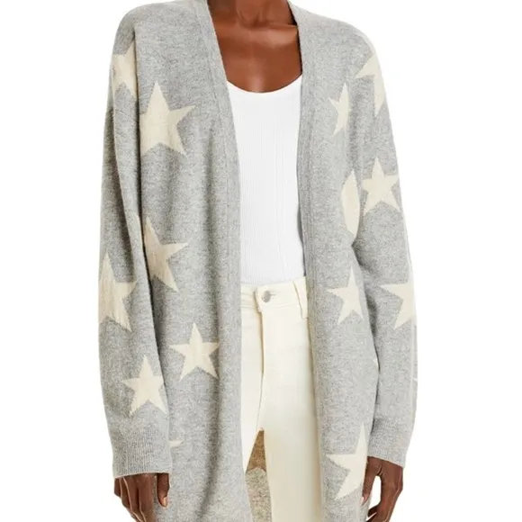 Chelsea &amp; Theodore Cashmere Cardigan Duster With Stars Size Small