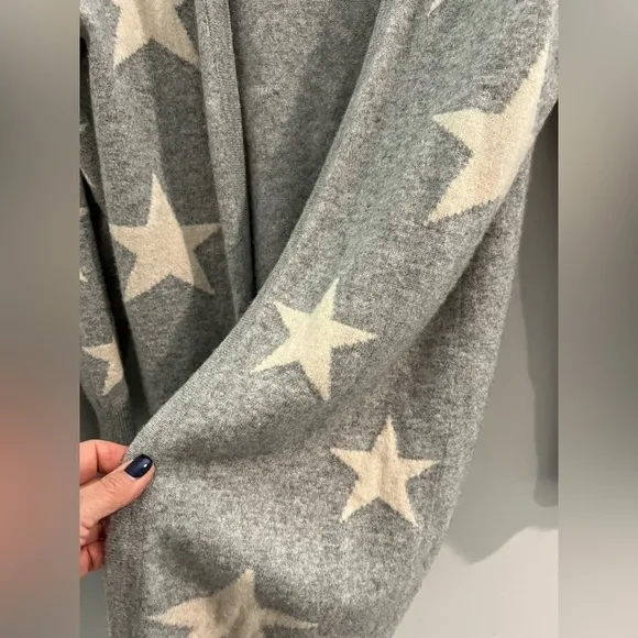 Chelsea &amp; Theodore Cashmere Cardigan Duster With Stars Size Small