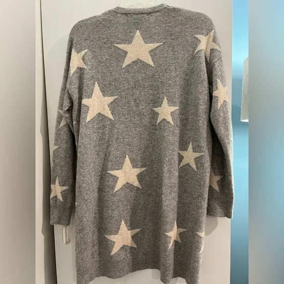 Chelsea &amp; Theodore Cashmere Cardigan Duster With Stars Size Small