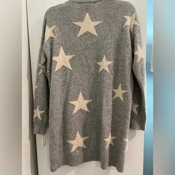 Chelsea &amp; Theodore Cashmere Cardigan Duster With Stars Size Small