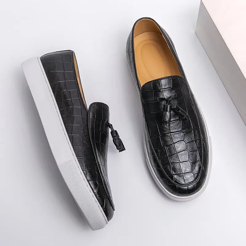 Croc Leather Loafers