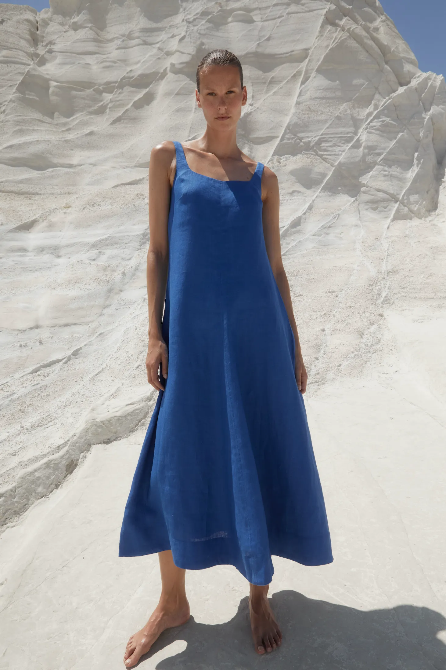 Delphi Flared Maxi Dress - Sapphire