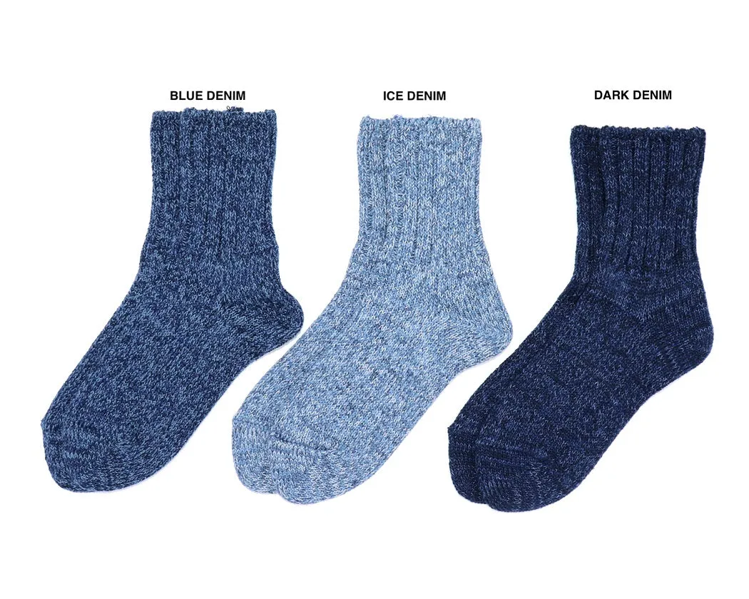 Denim Tone Ankle Socks - Dark Denim