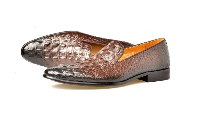 Fashion Leather Alligator Loafers Men's Business Leather Shoes