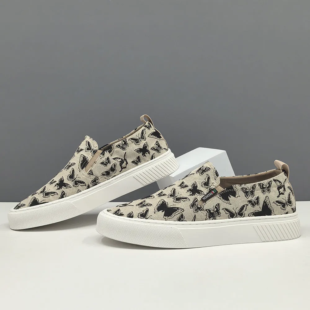 Men Fashion Knitted Canvas Flat Casual Loafers