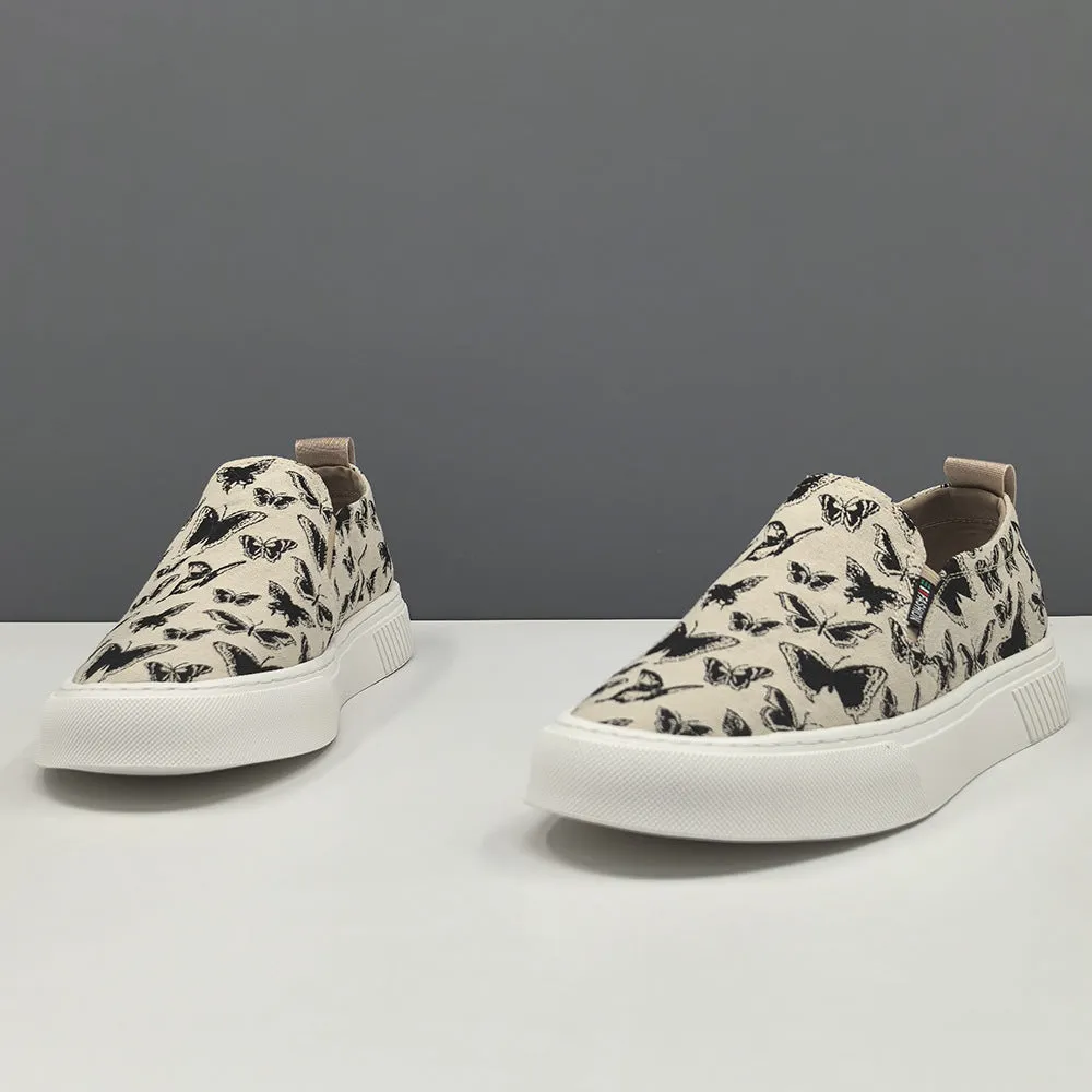 Men Fashion Knitted Canvas Flat Casual Loafers