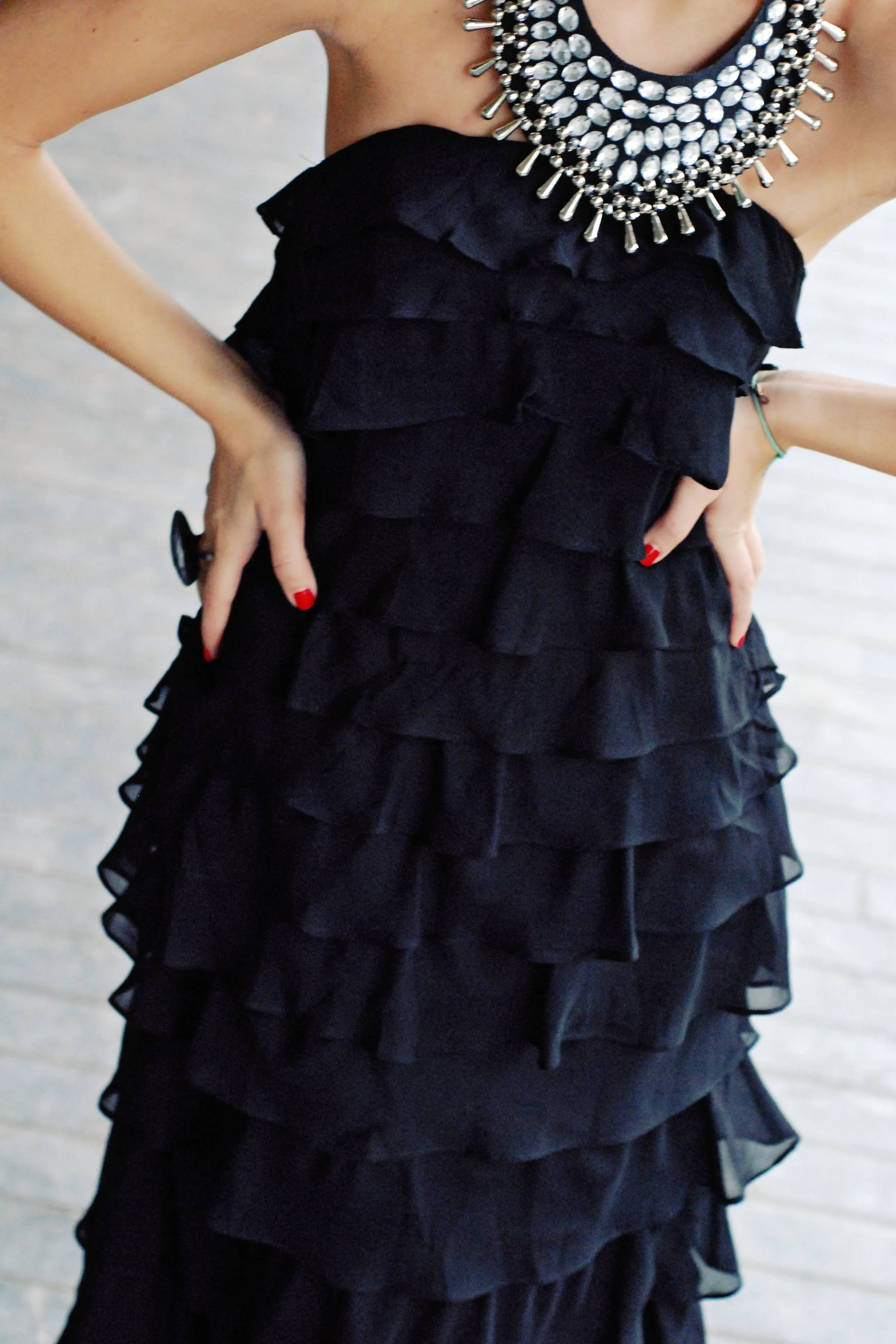 Mermaid Halter Floor Length Chiffon Rhinestone Evening Dress