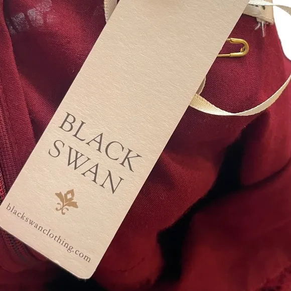 NEW Black Swan Lulus Brandi Wine Red Lace Surplice Skater Dress