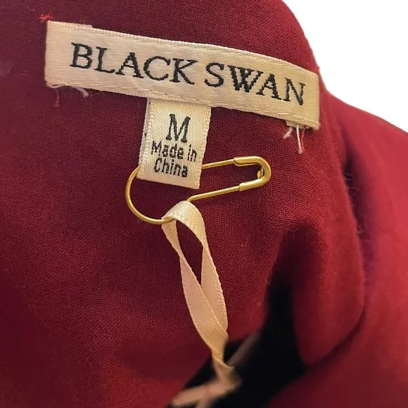 NEW Black Swan Lulus Brandi Wine Red Lace Surplice Skater Dress