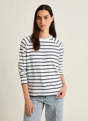 Oversized Stripe Raglan Sweatshirt