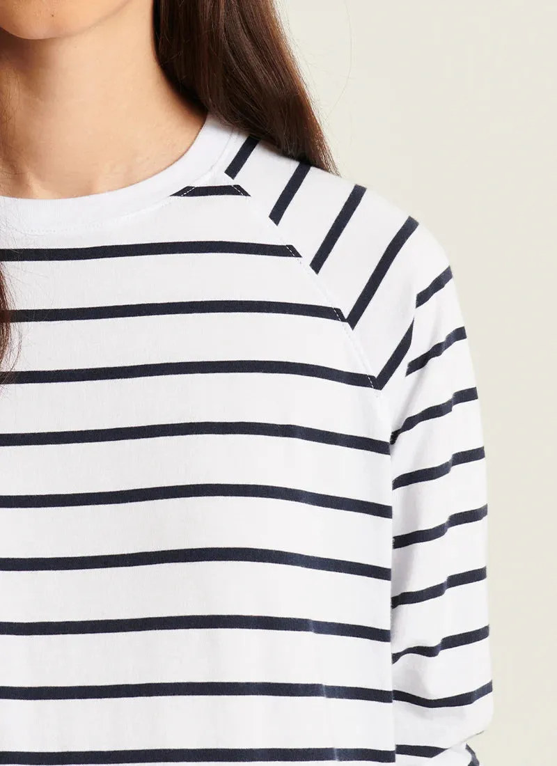 Oversized Stripe Raglan Sweatshirt