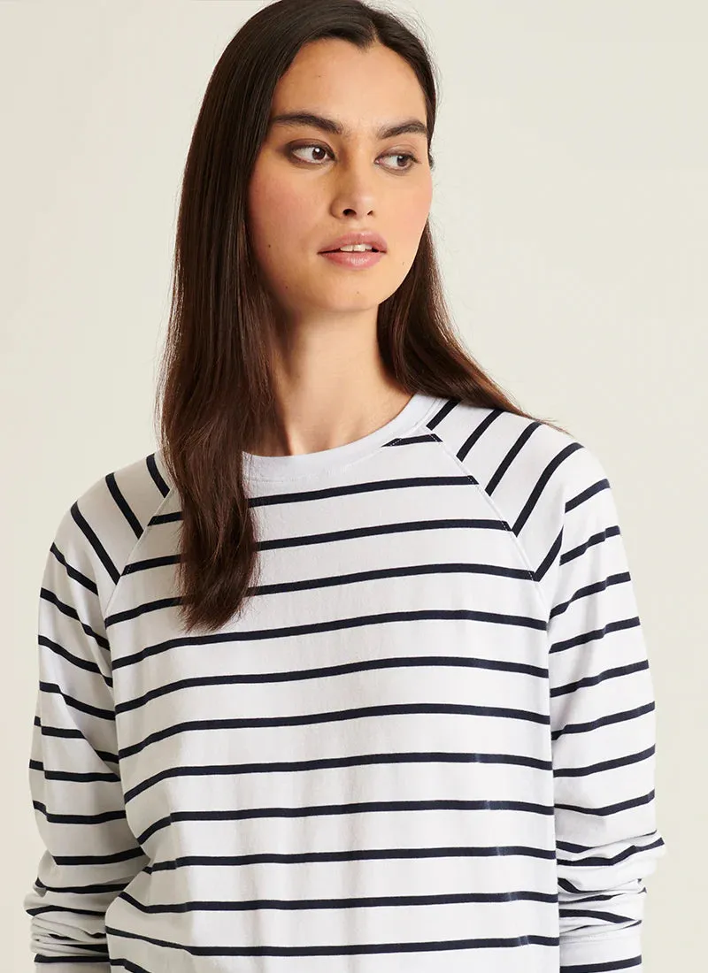 Oversized Stripe Raglan Sweatshirt