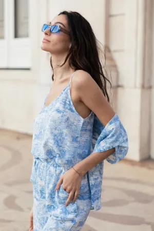 Porcelain Print Relaxed Fit Cami Top