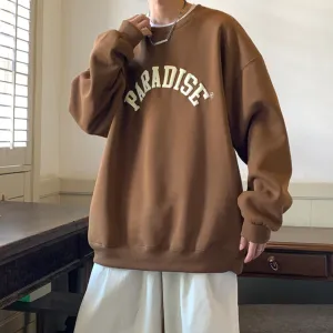 "PARADISE" Sweat-shirt Hoodie Vintage Imprimé Marron - URB1™