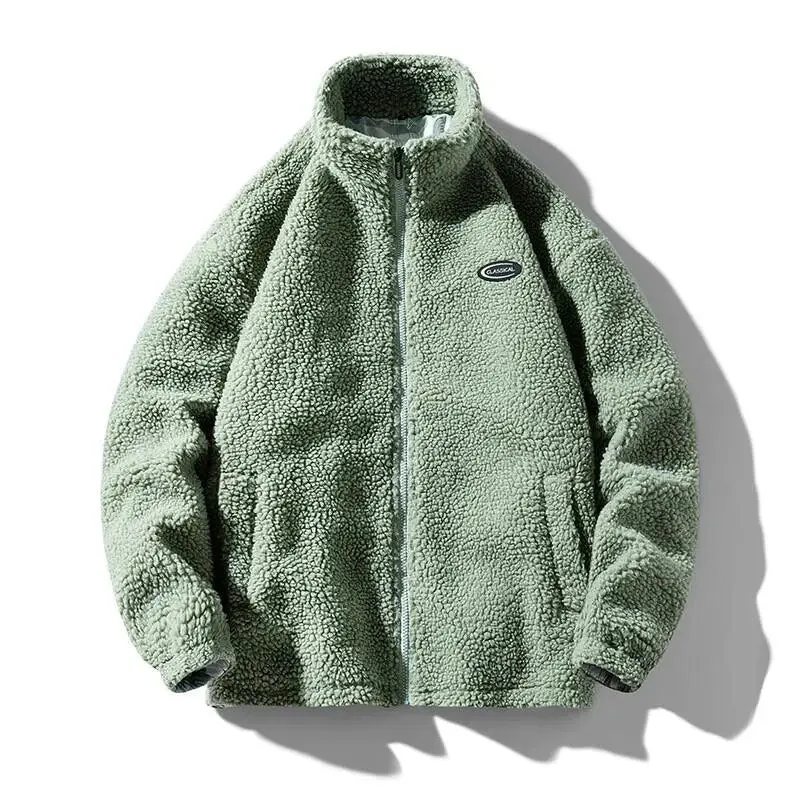 "SHEEP" Veste Vintage à zip Imitation Agneau Noir - URB1™