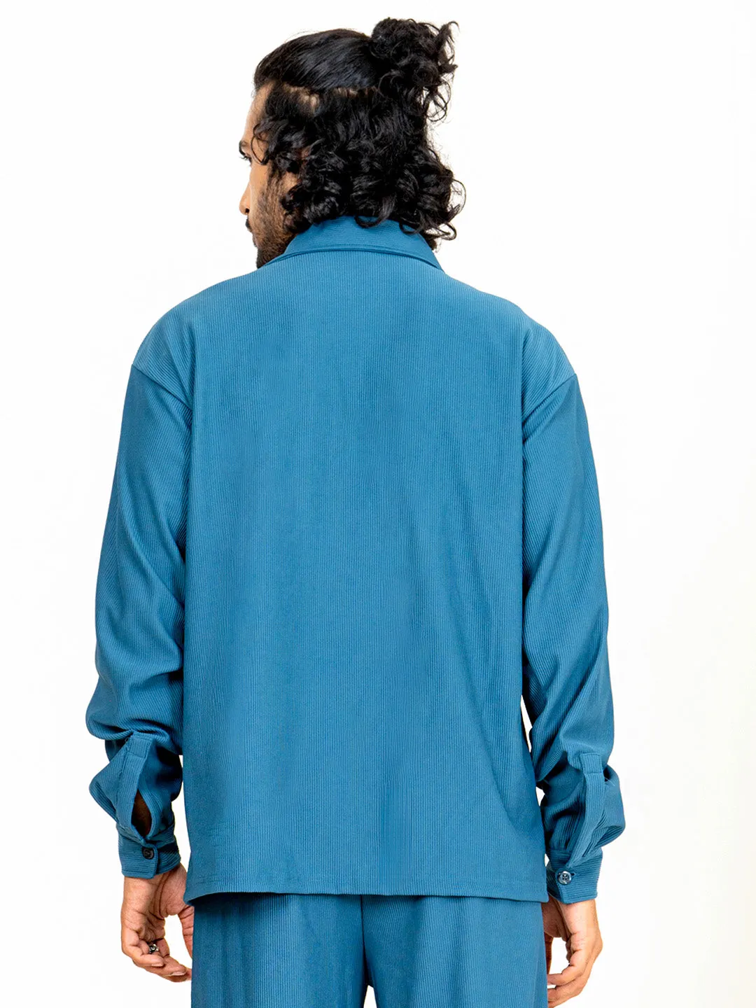 Teal Blue Shirt & Pants Co-ord Set