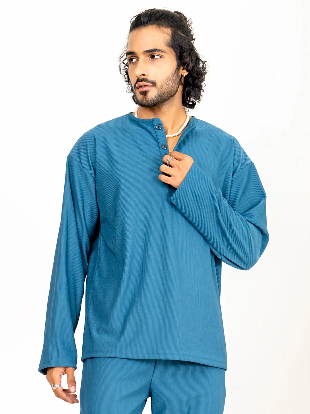 Teal Blue T-Shirt & Pants Co-ord Set