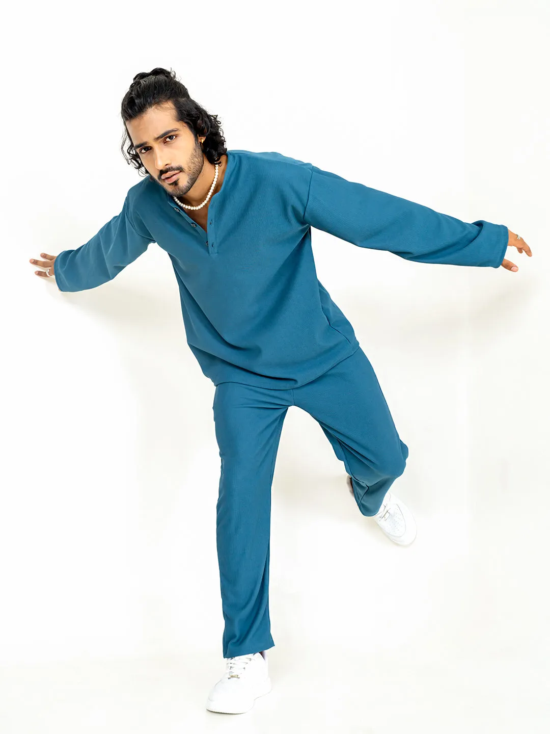 Teal Blue T-Shirt & Pants Co-ord Set