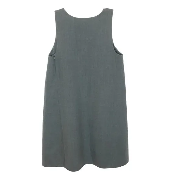 Womens Size Medium Theory Gray Kestel de Saxton Stretch Wool Mini Dress